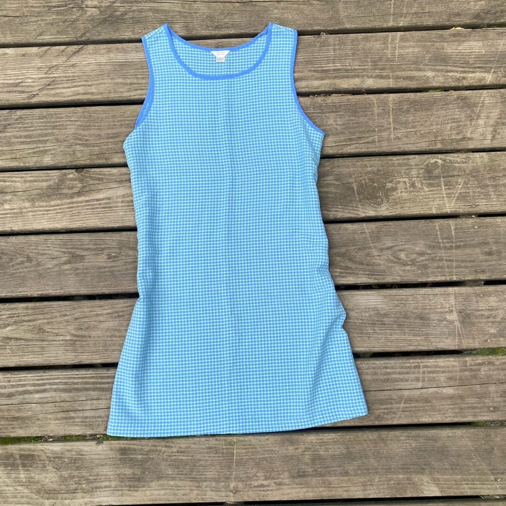 Christopher and Banks blue and green gingham sleep dress or nightgown.